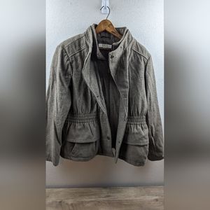 New York and company coat women's XL grey peat coat style